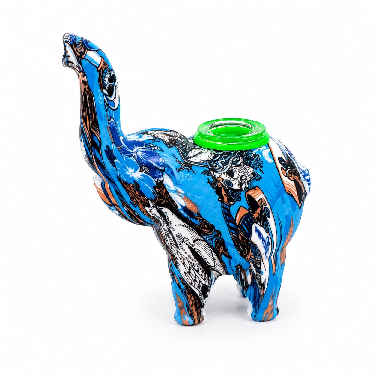 Bubbler - 4" Printed Silicone Elephant - Asst