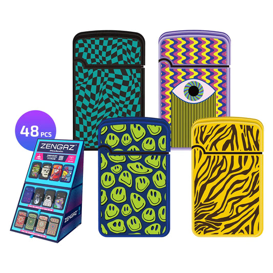 Zengaz Premium Jet Lighters Cube Display - Royal Jet - 48 ct