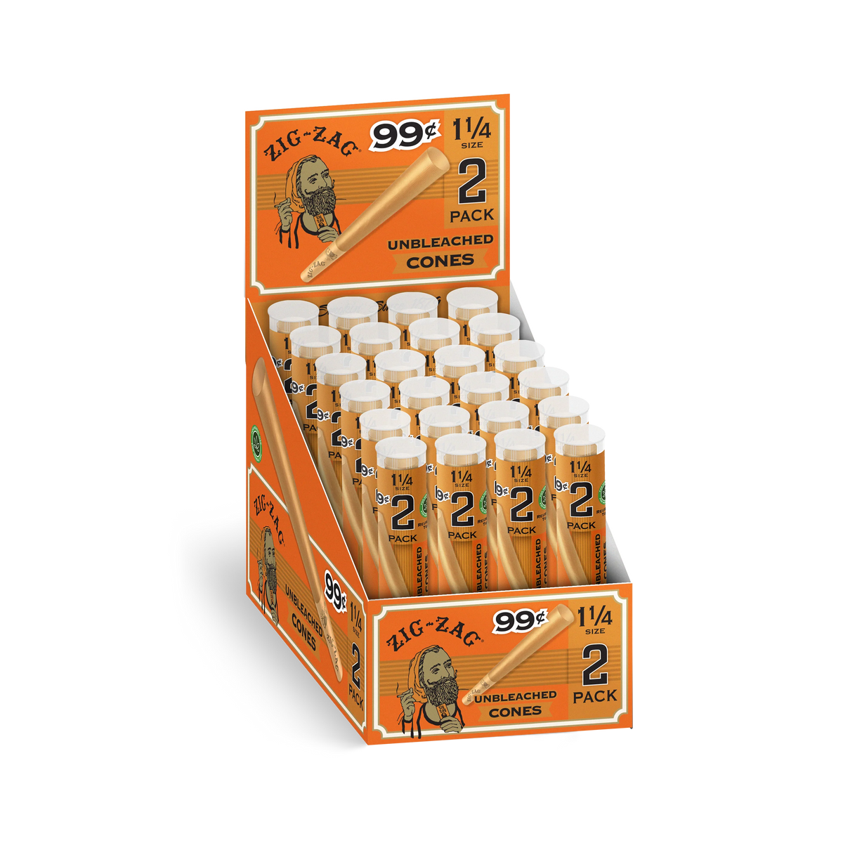 Zig Zag - Cones - Unbleached 1 1/4 ($0.99) - 2pk - 24ct