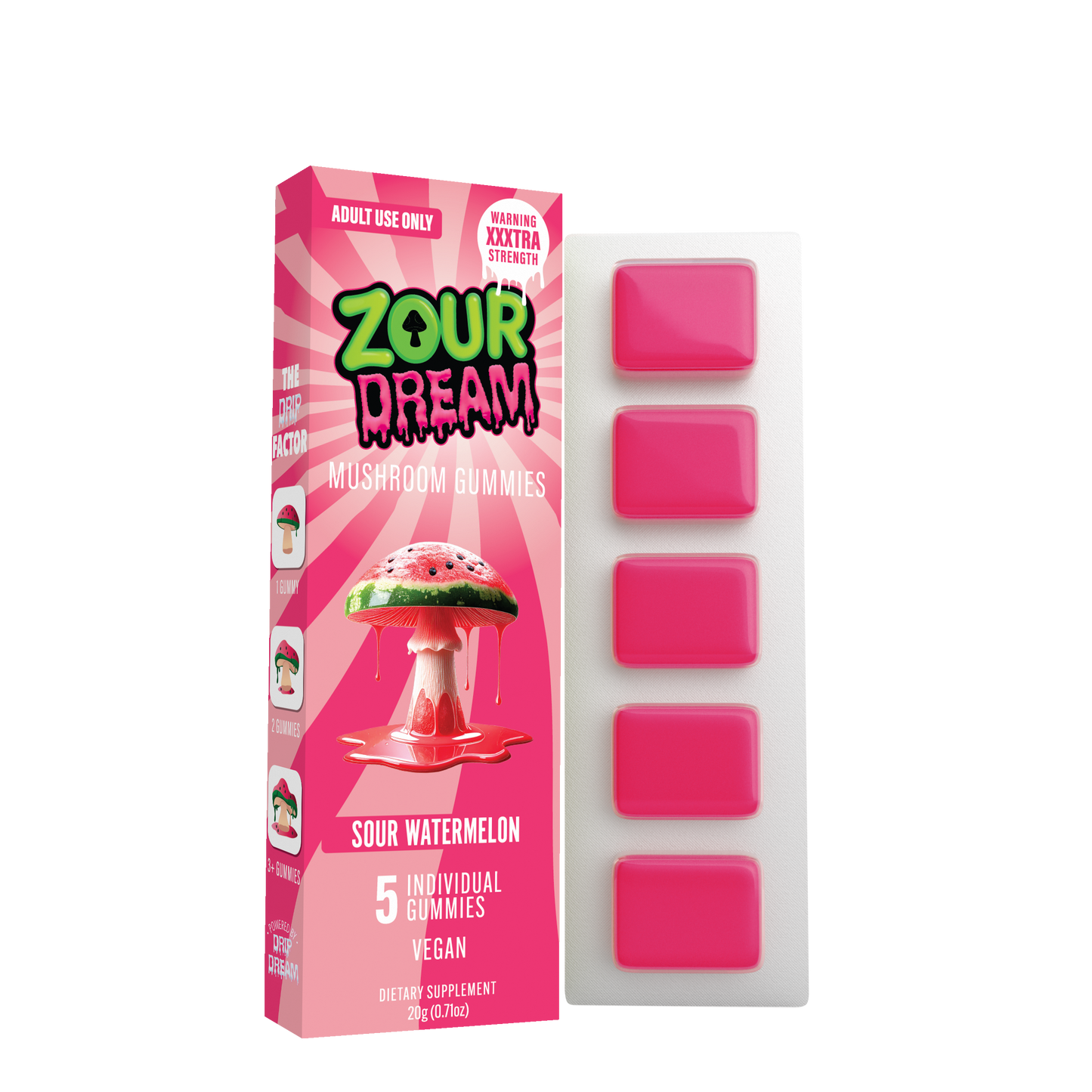 Zour Dream - 20mg Mushroom Gummies - 5pk - 10ct