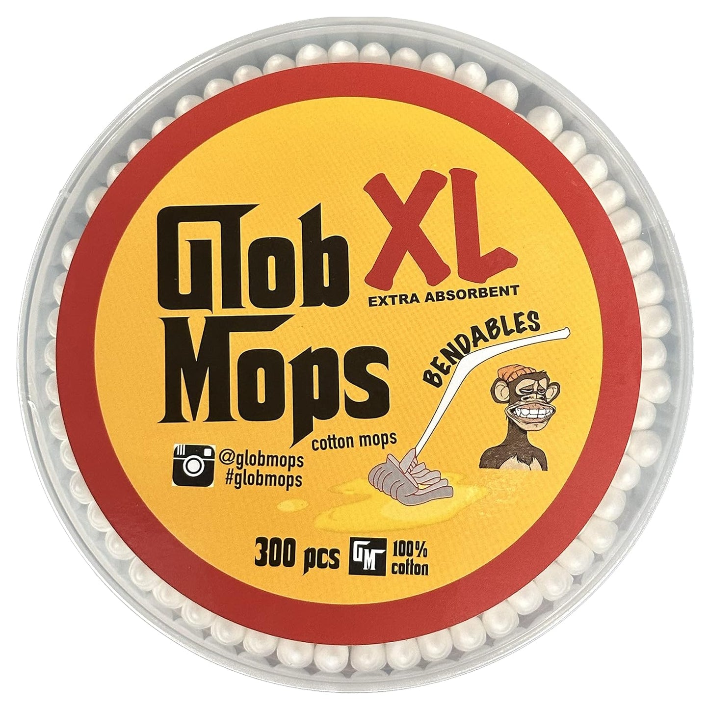 Glob Mops - Cotton Swabs - XL Bendable - 300pcs - 6ct
