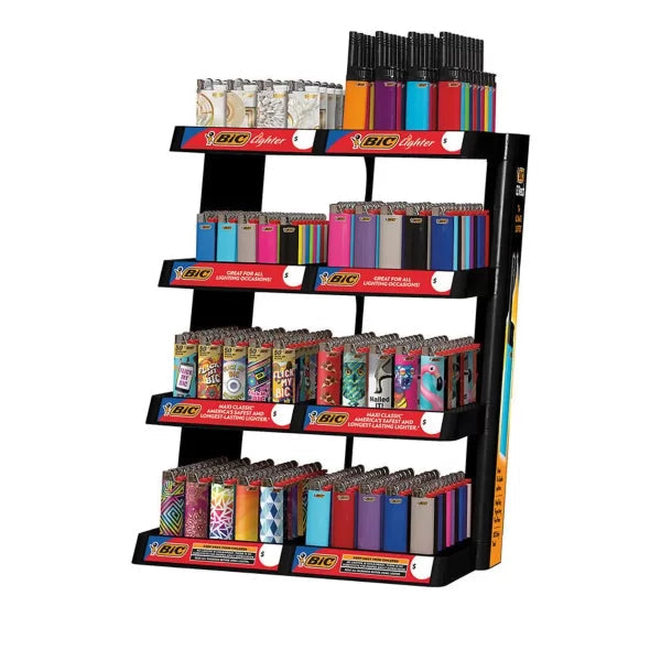 Bic Lighters Display 8-Tier Plastic - 382ct
