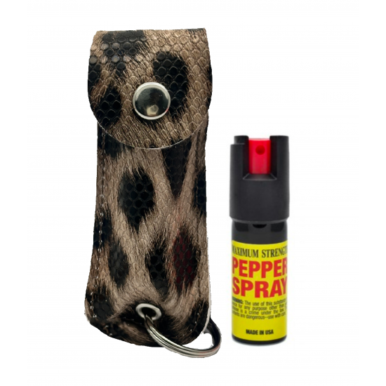 Pepper Spray Keychain - 1/2oz - Cheetah Print