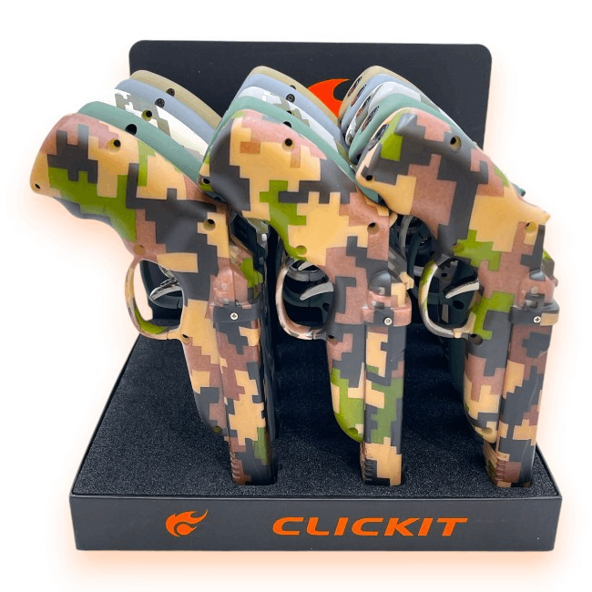 Clickit - Torch Lighter - Double Torch Pistol - 15ct