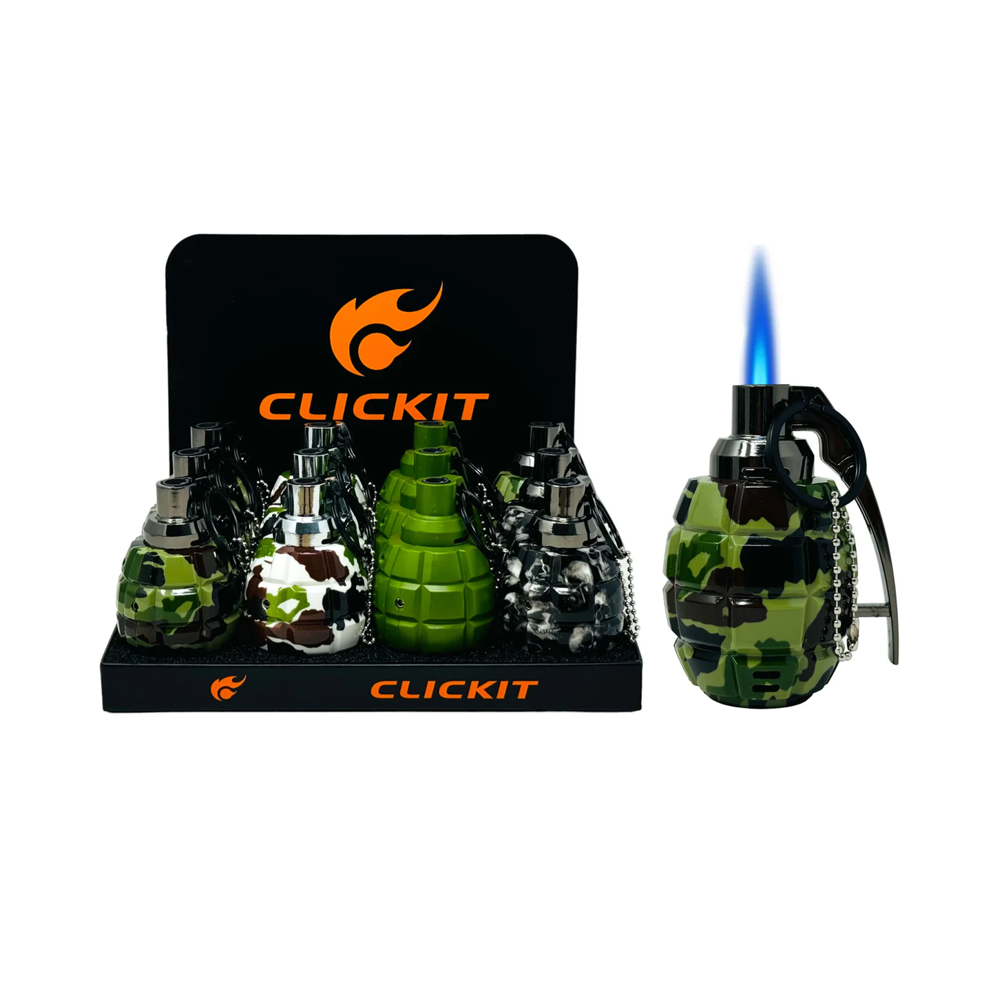 Clickit - Torch Lighter - Large Grenade - 12ct