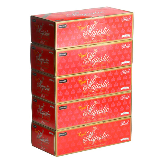 Royal Majestic Cig Tubes - King Size - Red - 200pk - 5ct