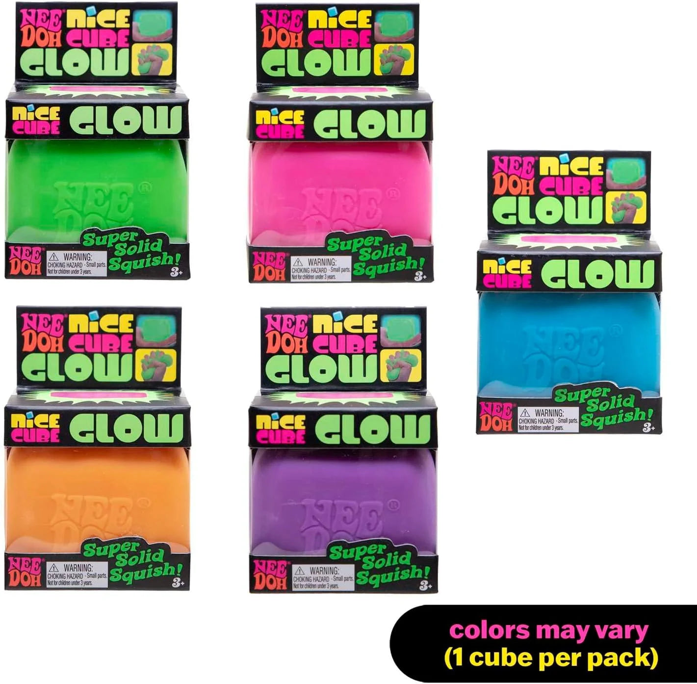 Squish Toy - Cube Glow - Blue