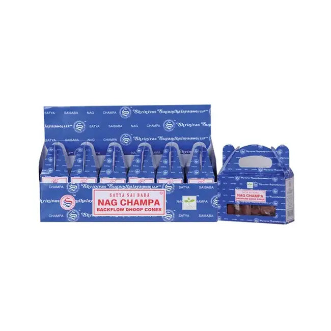 Satya - Backflow Cones - Nag Champa - 24pk - 6ct +