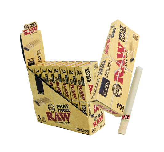 Raw - Classic Phat Stogee w/ Wooden Tips - 3pk - 8ct