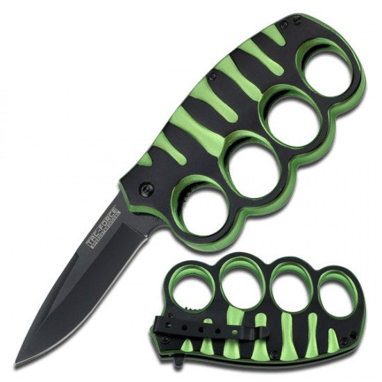 Razor Tactical - Green 4.5" Knuckle Flip Knife