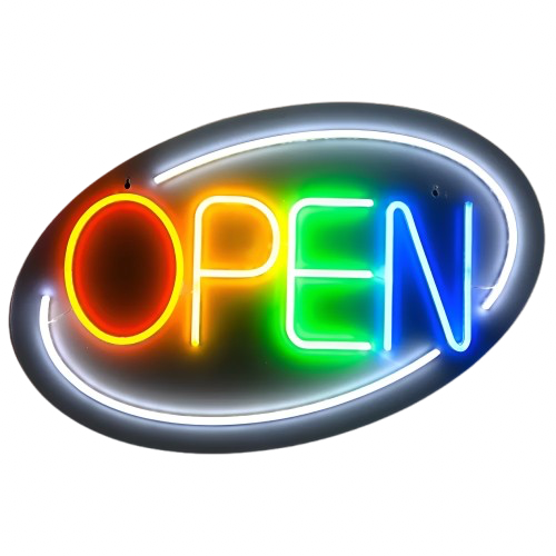 Neon LED Sign w/ Remote - Open