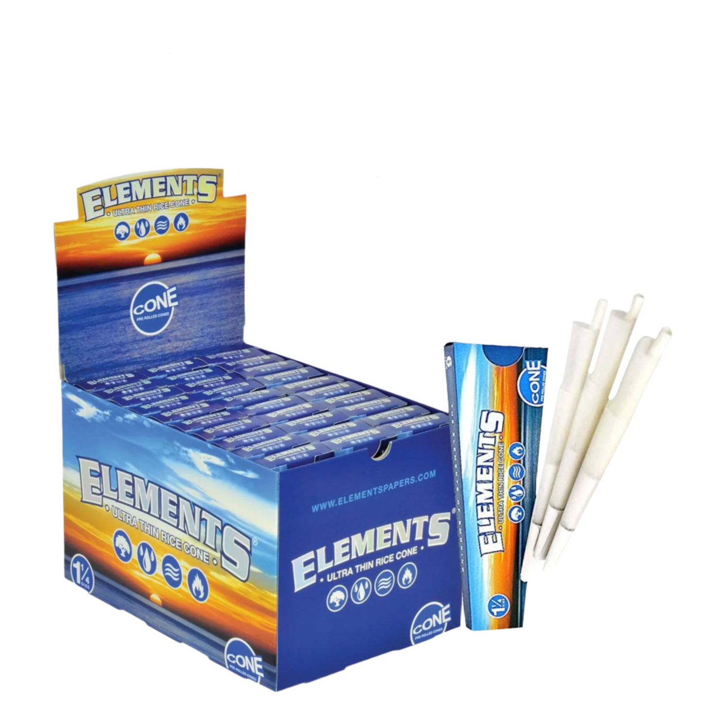 Elements - Cones - Rice 1 1/4 6pk - 30Ct Box