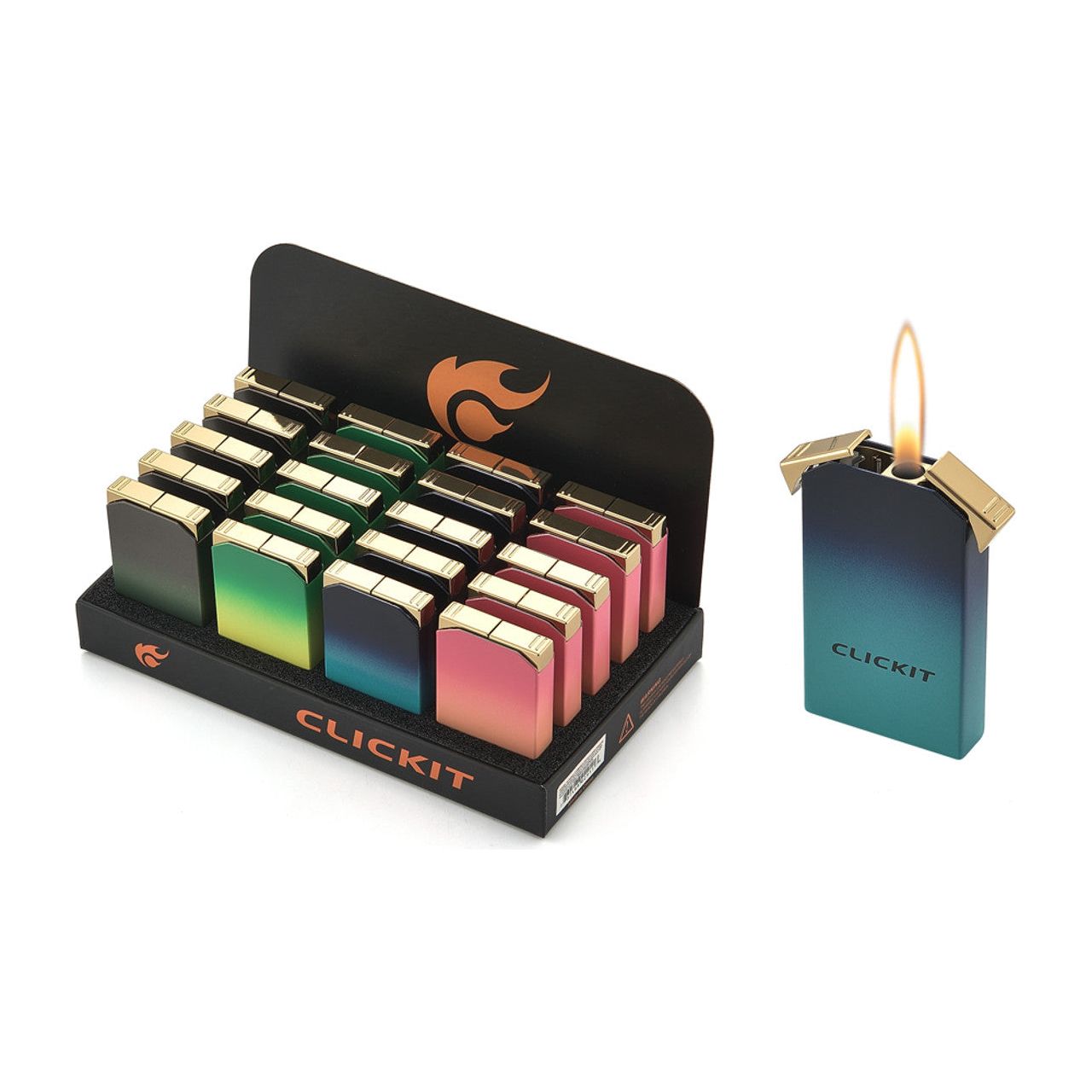 Clickit - Lighter & Torch - 2 in 1 Lighter - 20ct