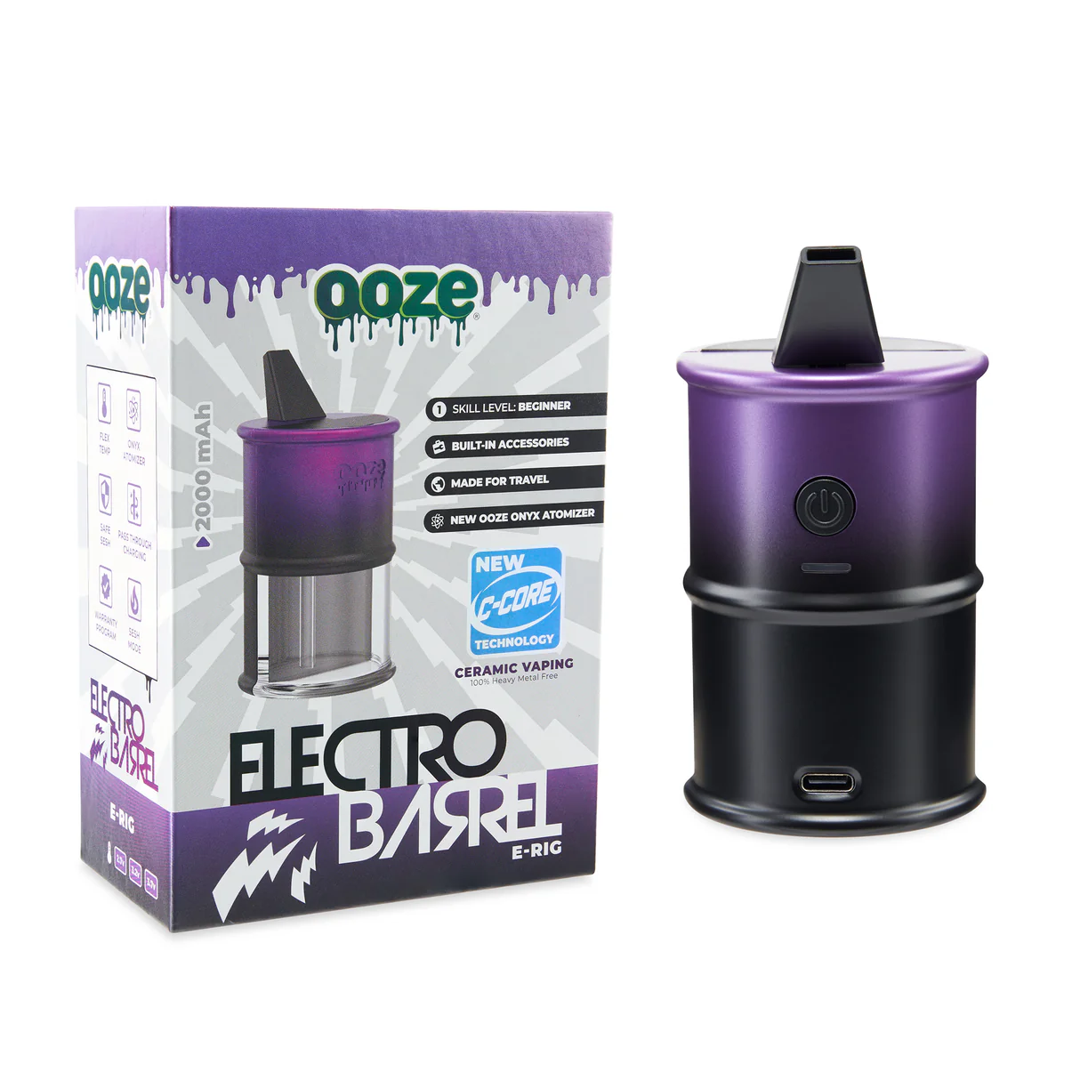 Ooze Electro Barrel Dab Rig - Galaxy Purple