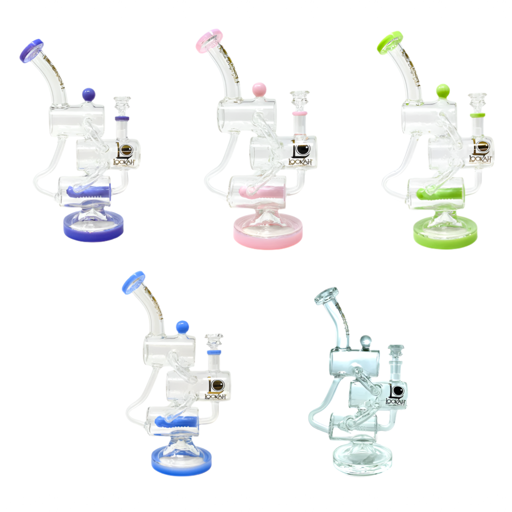 Lookah Inline Perc Triple Chamber Recycler 12" - Green