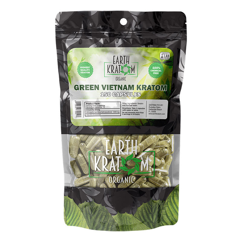 Earth Kratom - Capsules - Green Vietnam 150ct