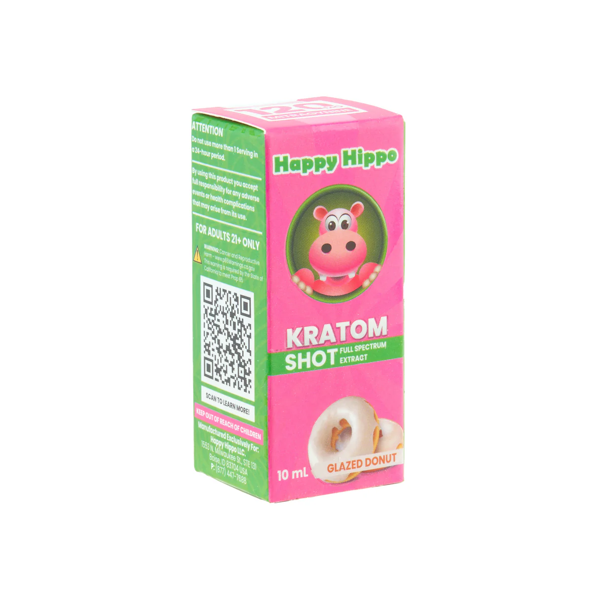 Happy Hippo Kratom - Shots - Glazed Donut - 120mg - 12ct