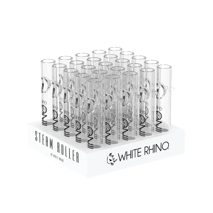White Rhino - Glass - Steamroller - 25ct Display