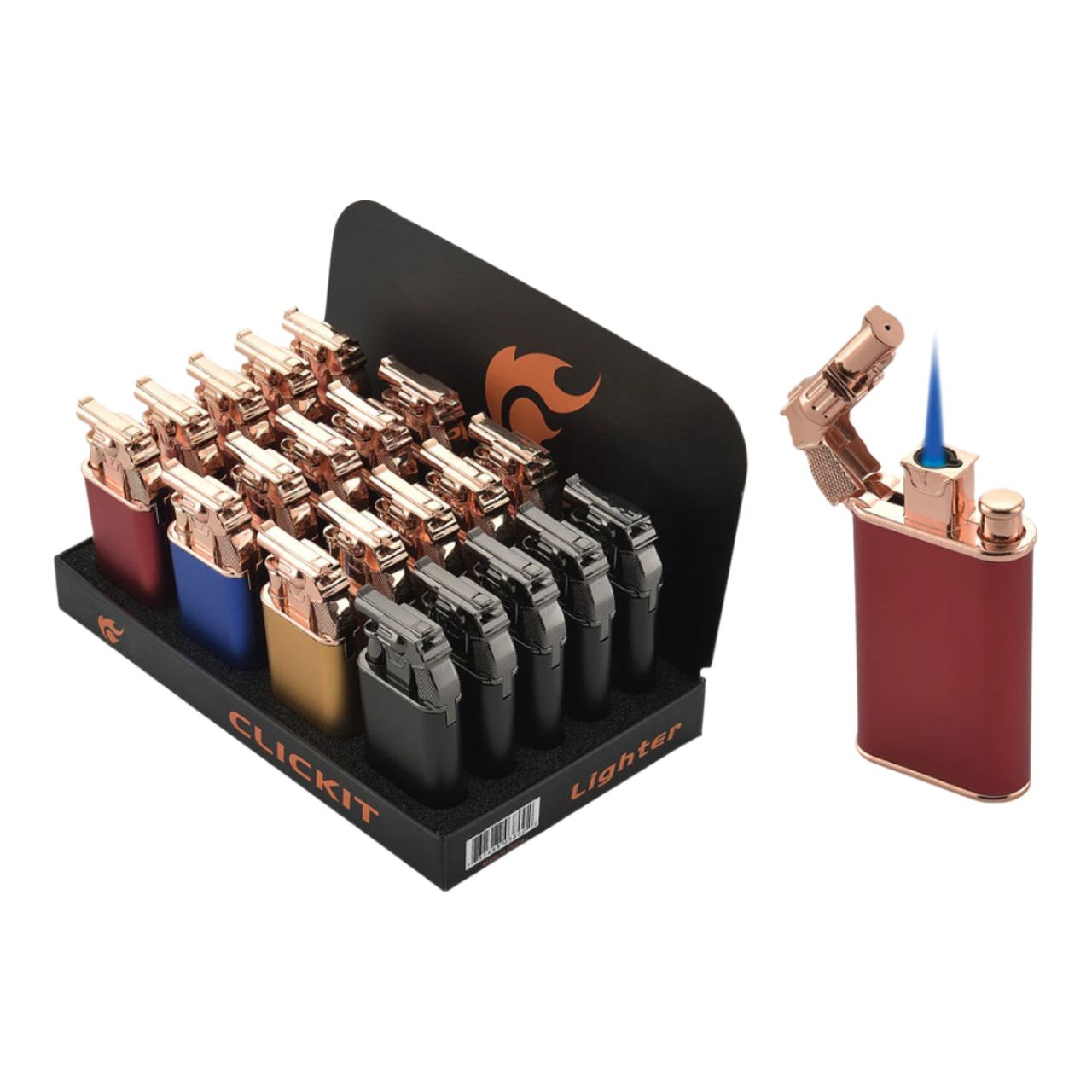 Clickit - Lighter & Torch - Torch & Flame Adjustable - 20ct