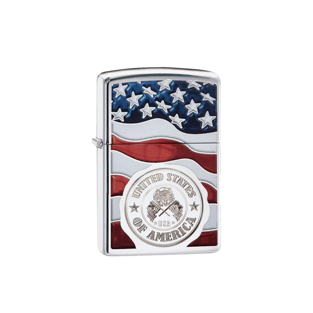 Zippo - Lighter - American Stamp on Flag 250