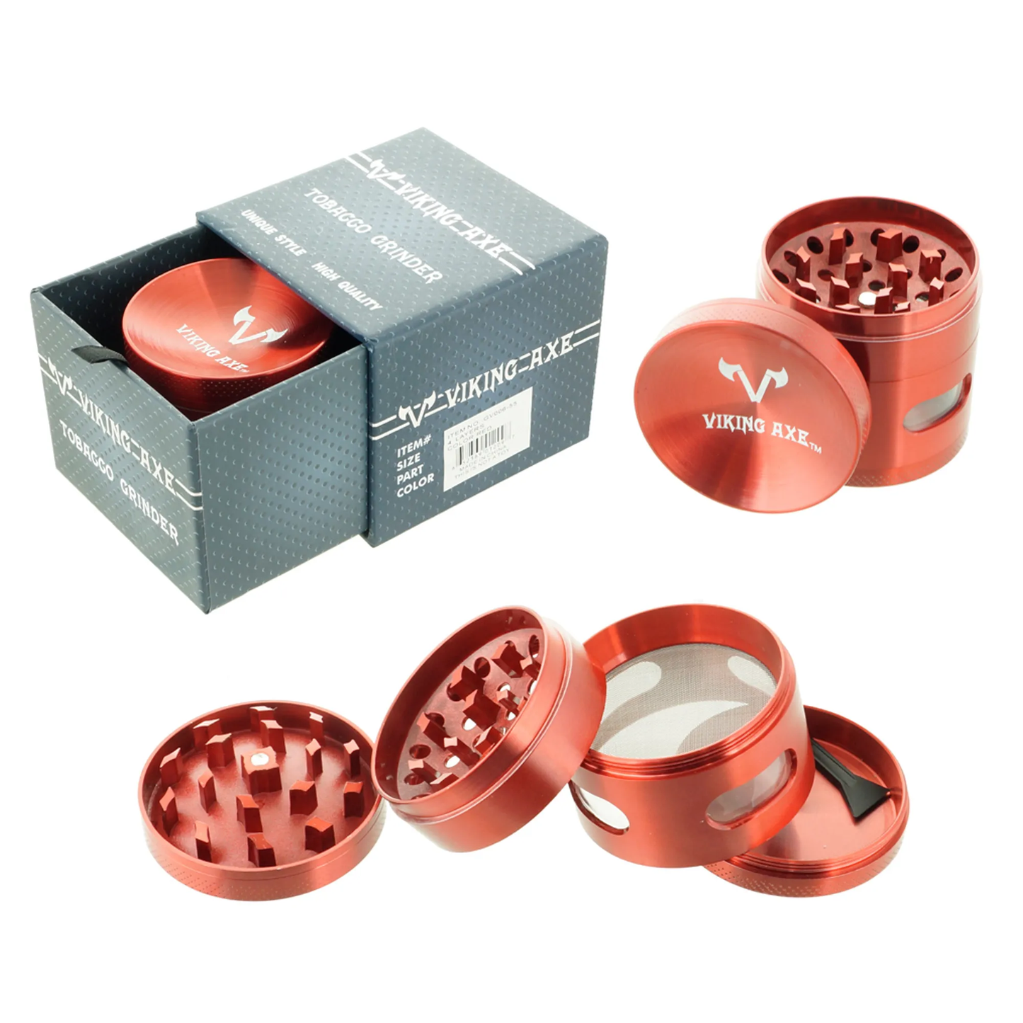 Viking Axe Grinder - Sunken Shape - 40mm - Red