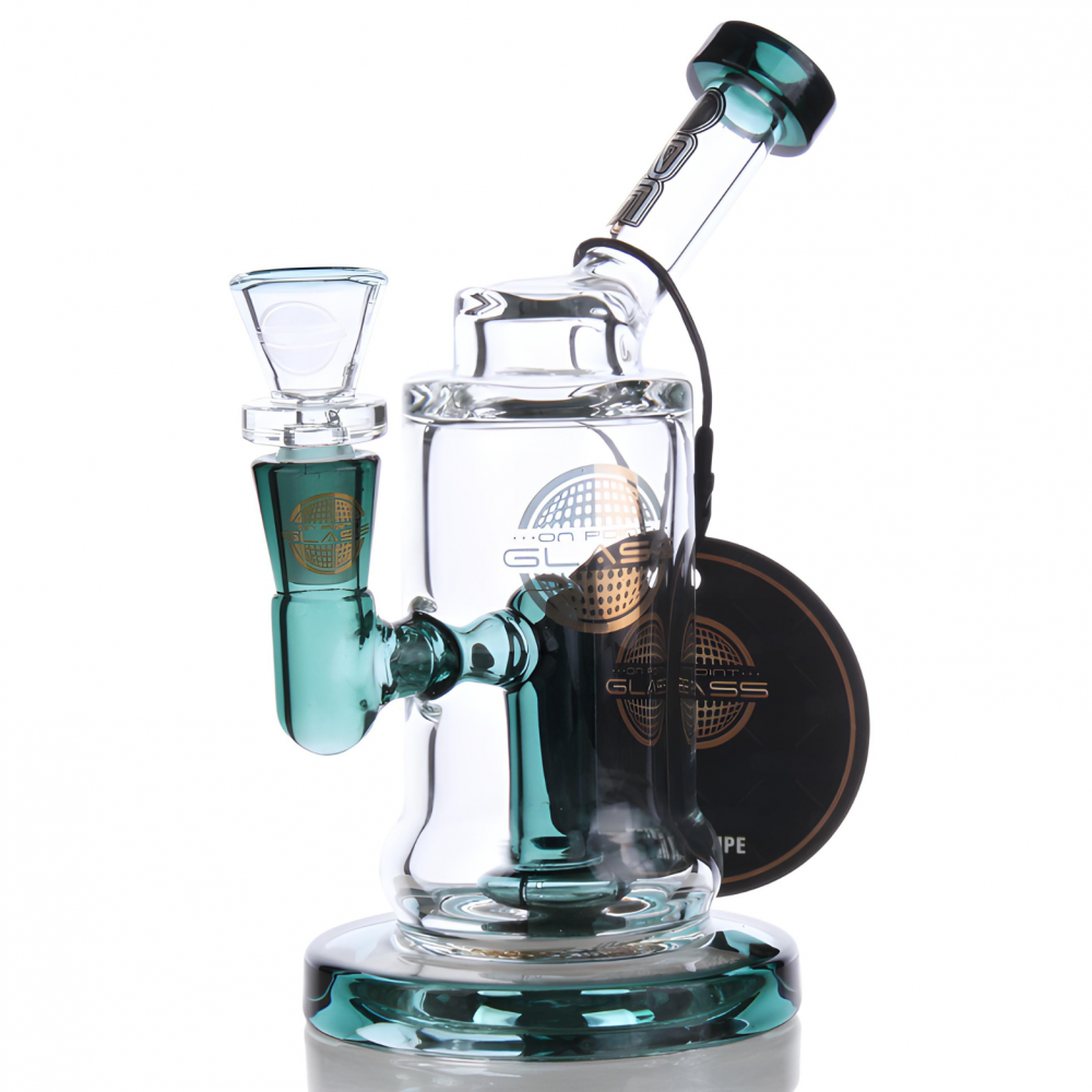 On Point Glass - Pocket Pillar Mini Cylindrical - Water Pipe - Blue D 5"