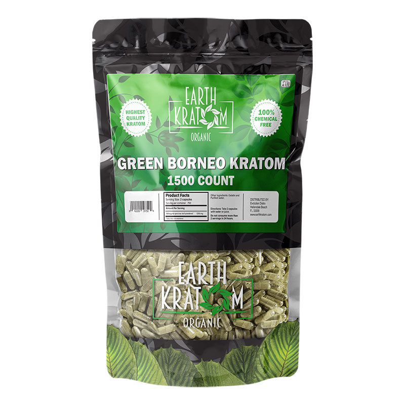 Earth Kratom - Capsule - Green Borneo 500ct