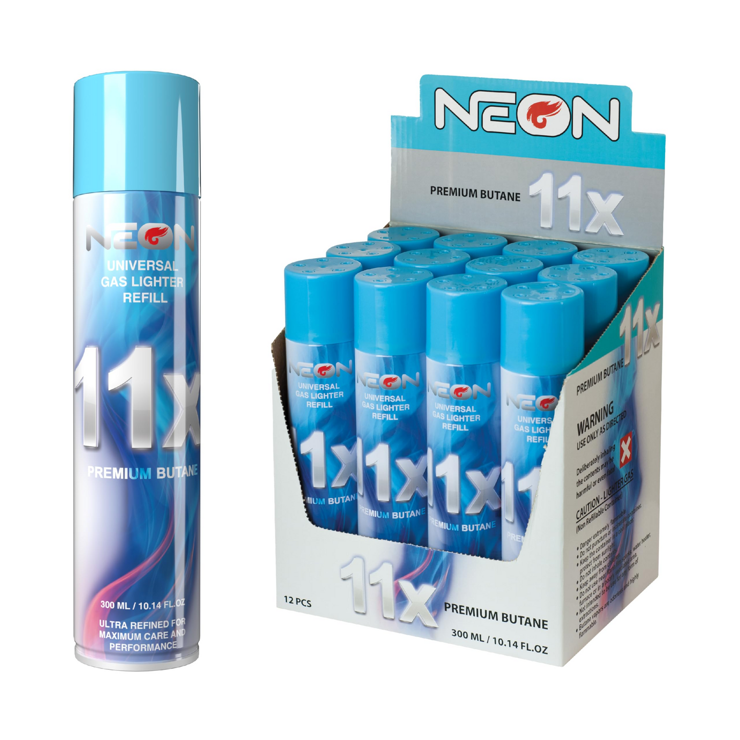 Neon 11x Premium Butane - 300ml - 12ct