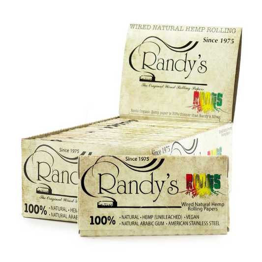 Randy's - Natural Hemp Papers - Roots 77mm - 25ct +