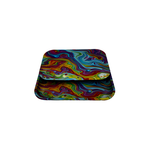 Aleaf Medium Metal Rolling Tray with Lid - Assorted Designs