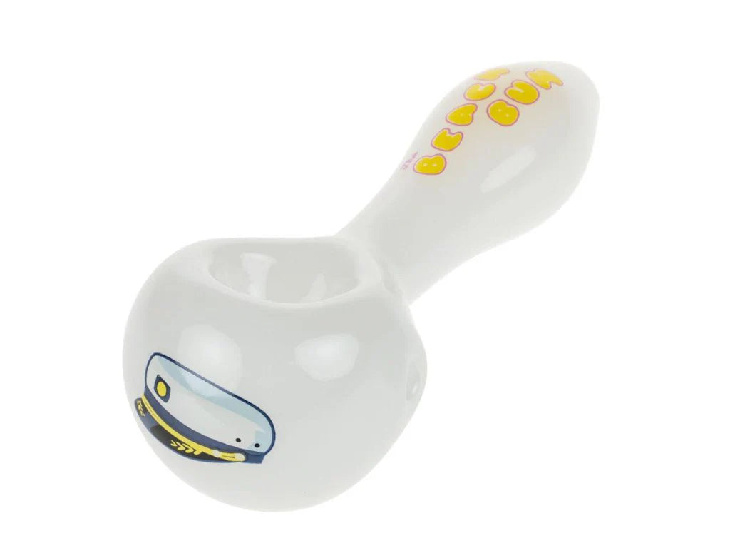 Famous Brandz Beach Bum Sherlock Pipe - Captain's Hat - White