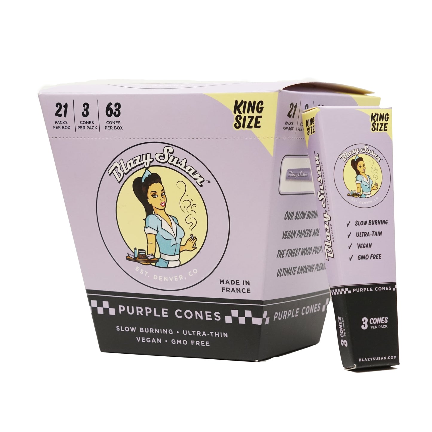 Blazy Susan - Cones - Purple - King - 21ct