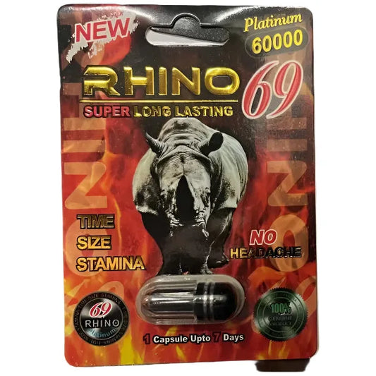Rhino 69 - Enhancer - Platinum 60000 Caps - 24ct