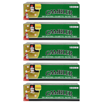 Gambler Cig Tubes - 100mm - Menthol - 200pk - 5ct