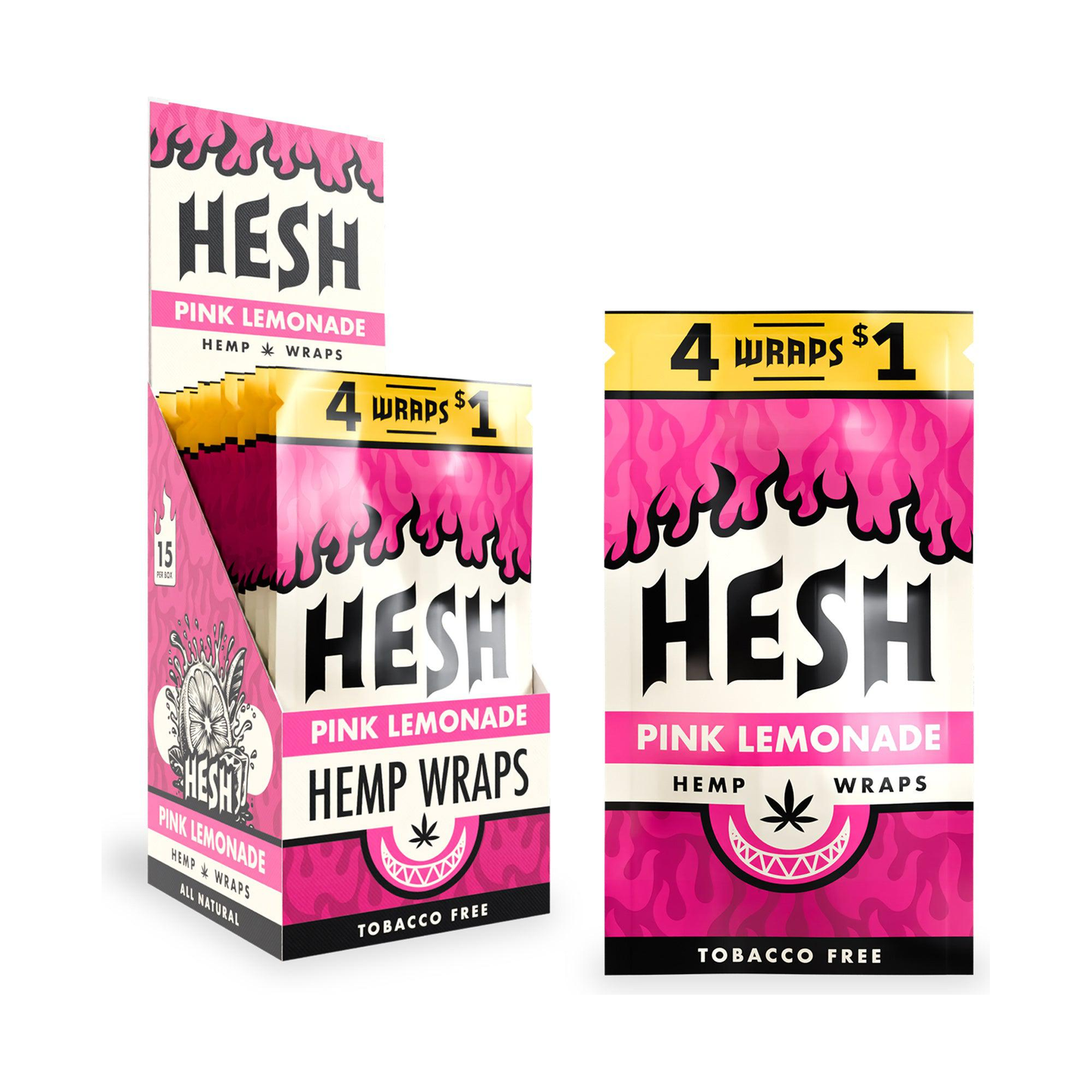 Hesh Hemp - Wraps - 4pk - 15ct