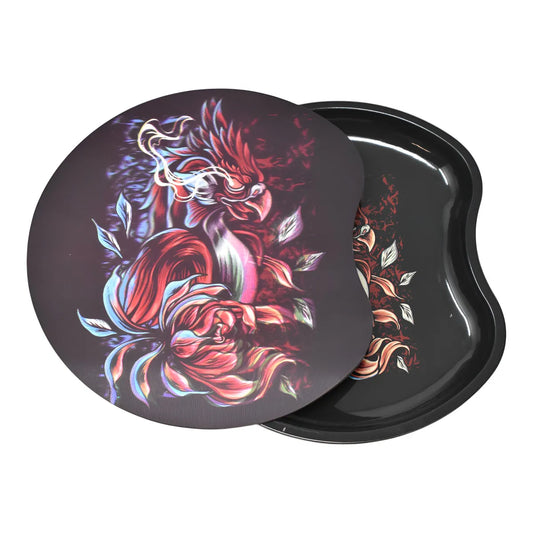 Metal Rolling Trays - 12ct - W/ Magnetic Lid + Cone Fill + Scraper