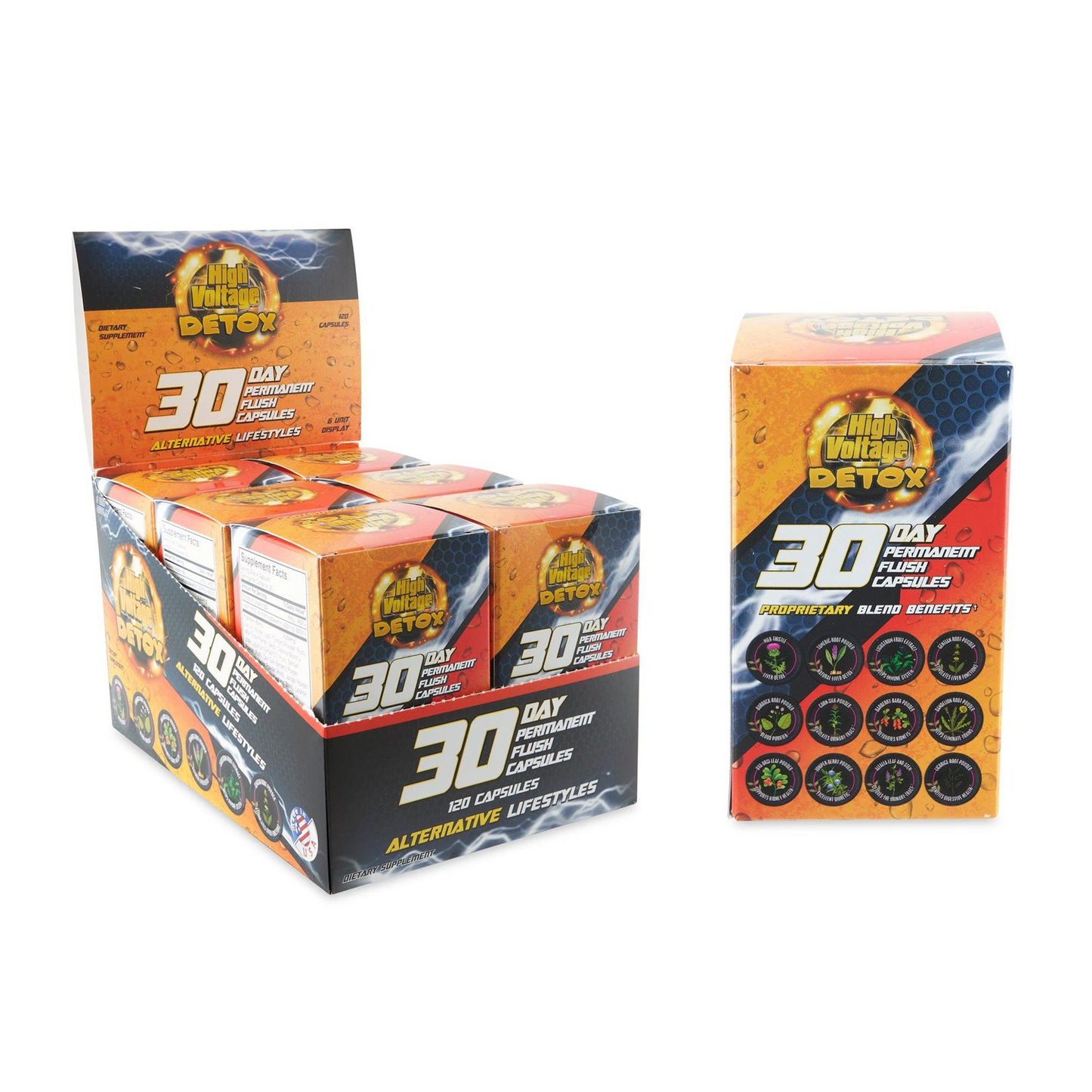 High Voltage Detox - Capsules - 30 Day Cleanse - 120pk - 6ct