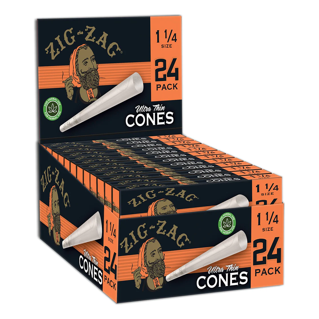 Zig Zag - Cones - Ultra Thin 1 1/4 - 12pk - 24ct +