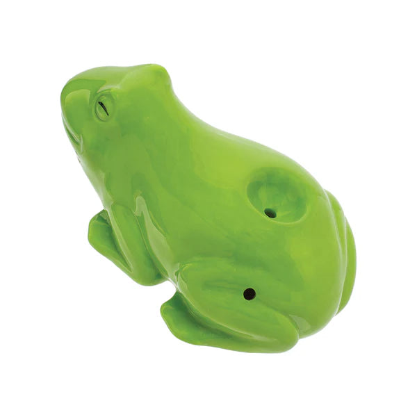 Wacky Bowlz - Ceramic Pipe - Fun Designs and Unique Shapes - 3.5" - Frog
