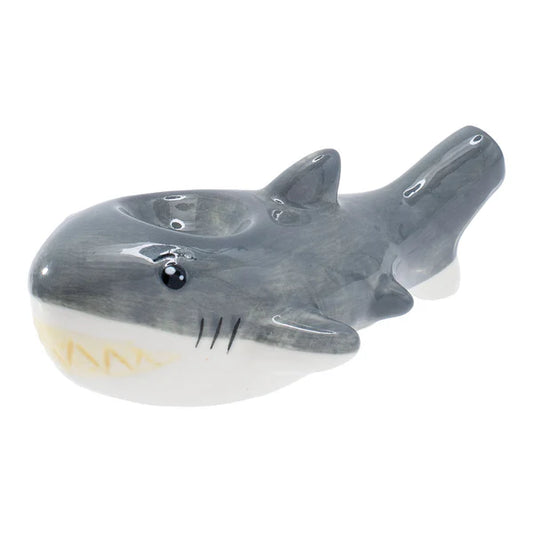 Wacky Bowlz - Ceramic Pipe - Fun Designs and Unique Shapes - 3.5" - Shark