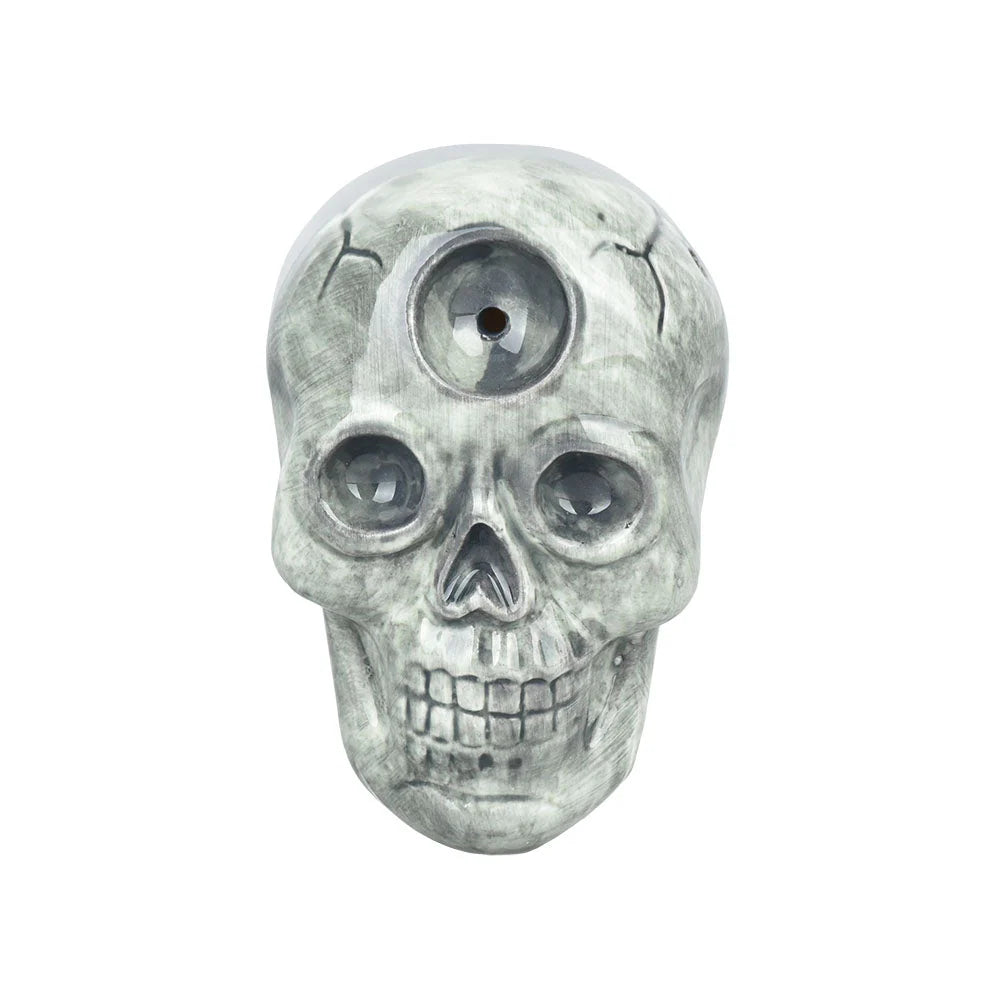 Wacky Bowlz - Ceramic Pipe - Fun Designs and Unique Shapes - 3.5" - Skull