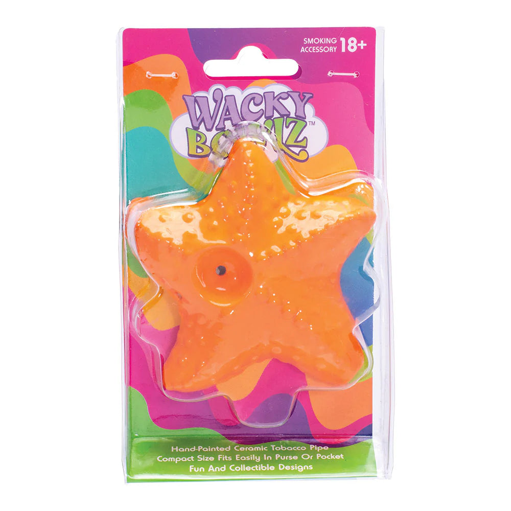 Wacky Bowlz - Ceramic Pipe - Fun Designs and Unique Shapes - 3.5" - Starfish