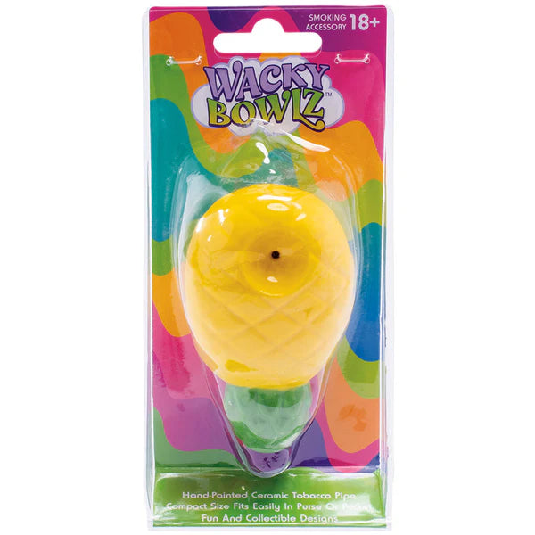 Wacky Bowlz - Ceramic Pipe - Fun Designs and Unique Shapes - 3.5" - Pineapple