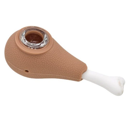 Hand Pipe - 4.5" Silicone Chicken Drumstick +