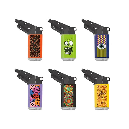 Zengaz Premium Jet Lighters Cube Display - Asst Jet - 48ct