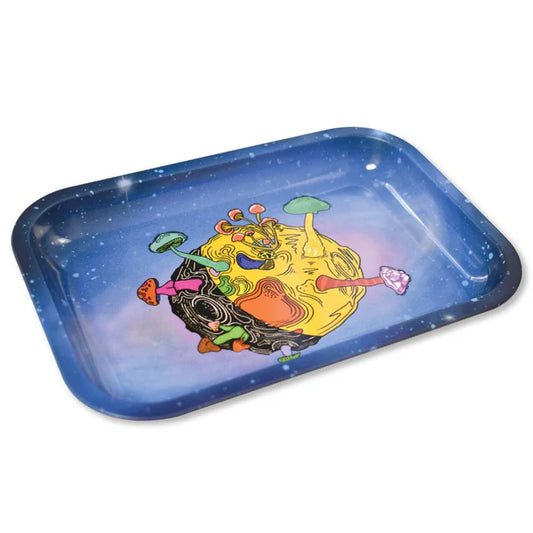 Zooted - Rolling Tray - Shroomy Planet w/ Magnetic Lid