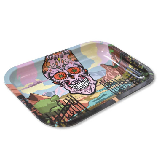 Zooted - Rolling Tray - Skully Planet w/ Magnetic Lid