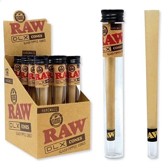 Raw DLX Cones w/ Glass Tip - 12ct