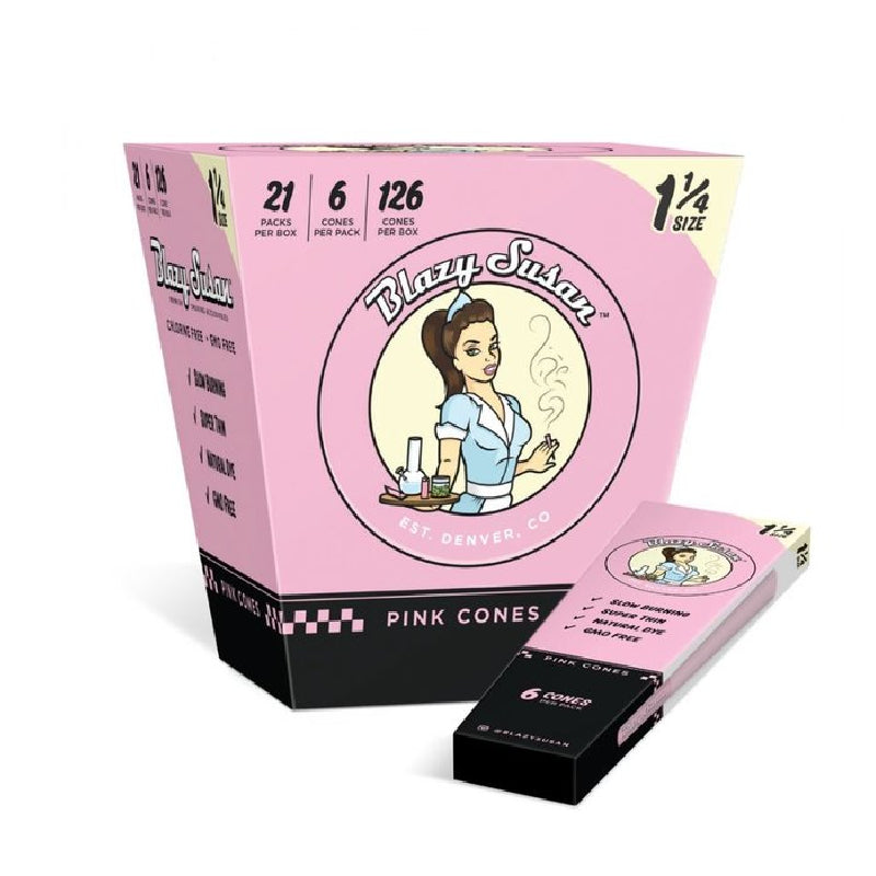 BLAZY SUSAN PINK CONE 1.25 6 PACK 21 PER BOX