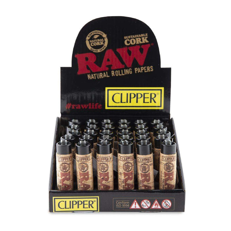 Clipper Lighter Natural Cork RAW Logo Design - 30ct